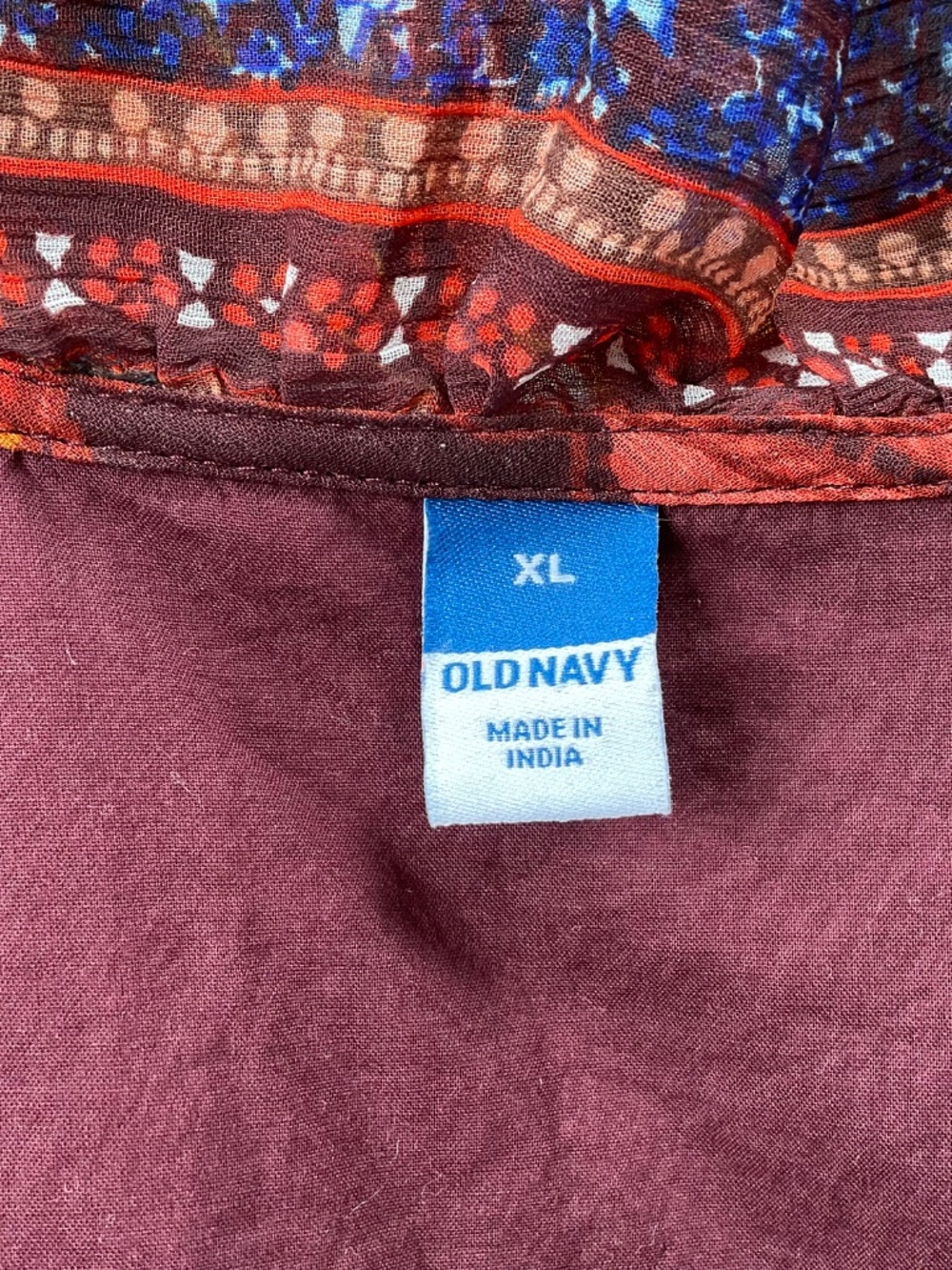 Old Navy Floral Maxi Dress XL Burgundy Chiffon Boho Whimsigoth Romantic Garden - Picture 4 of 10
